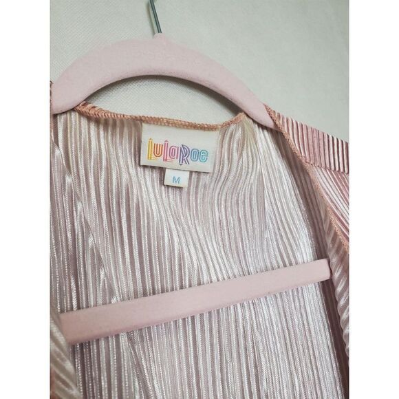 Lularoe Shirley Micropleated Duster Blush Pink Cardigan Barbiecore Coquette - Picture 4 of 7